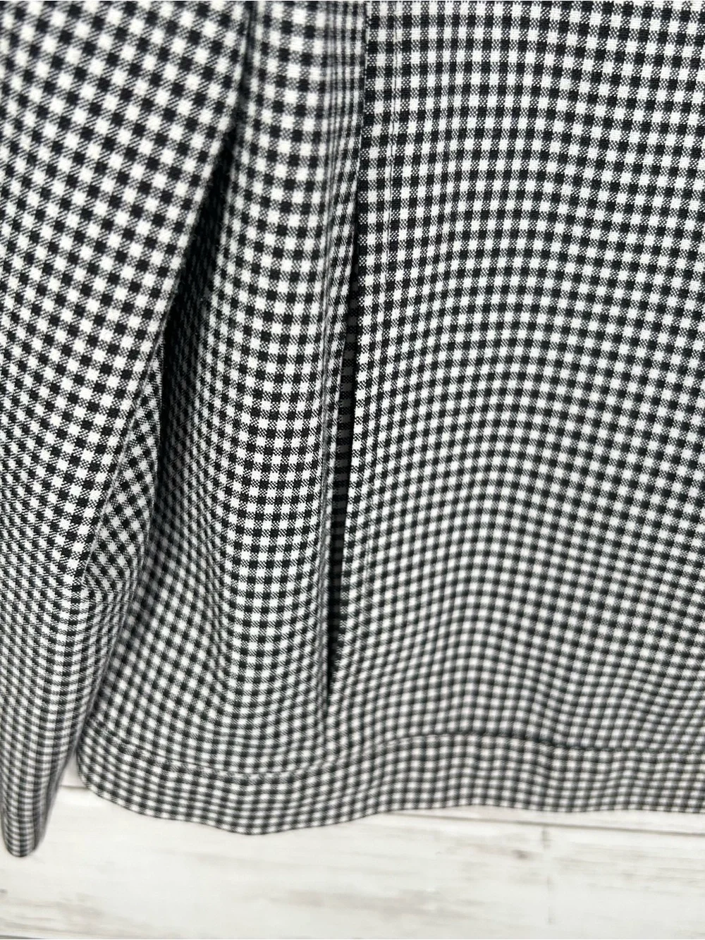Talbots Classic Refined Bomber Jacket Black White Checked 12W Petite